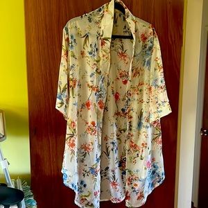 Floral sheer kimono